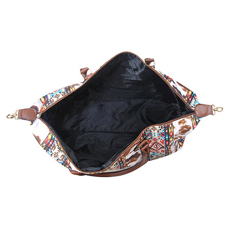 ACFA1151BLACK-3.jpg !SALE! Tribal Cow Print Weekender Bag