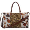 COF1151BLACK-1.jpg !HOT DEAL! DEAL! Cow Print with Leopard Faux Fur Weekender Bag