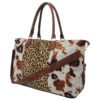 COF1151BLACK.jpg !HOT DEAL! DEAL! Cow Print with Leopard Faux Fur Weekender Bag