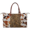 COF1151BLACK-2.jpg !HOT DEAL! DEAL! Cow Print with Leopard Faux Fur Weekender Bag