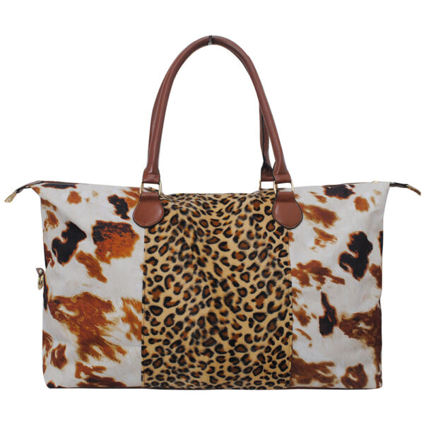 COF1151BLACK-2.jpg !HOT DEAL! DEAL! Cow Print with Leopard Faux Fur Weekender Bag