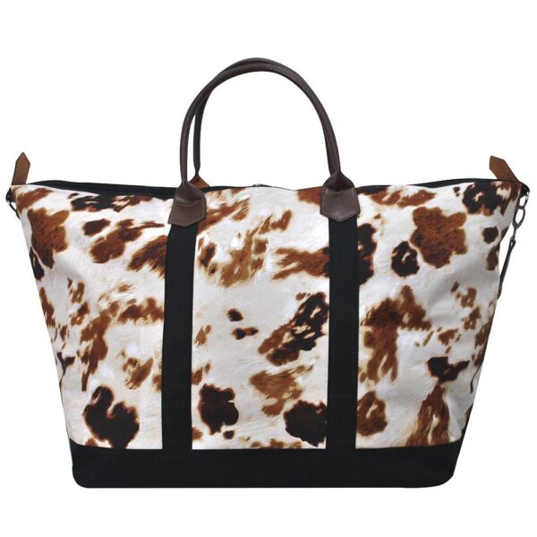 COF838_BLACK-2.jpg Cow Print NGIL Large Weekender Bag