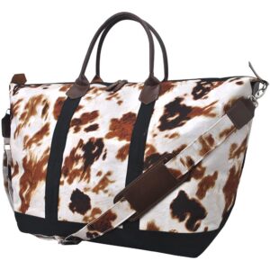 COF838_BLACK.jpg Cow Print NGIL Large Weekender Bag