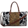 COW1151BLK-1.jpg !HOT DEAL! DEAL! Black Cow With Leopard Faux Fur Weekender Bag