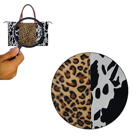 COW1151BLK-7.jpg !HOT DEAL! DEAL! Black Cow With Leopard Faux Fur Weekender Bag