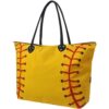 SOB909L_BLACK.jpg Softball Yellow Large NGIL Collection Tote Bag
